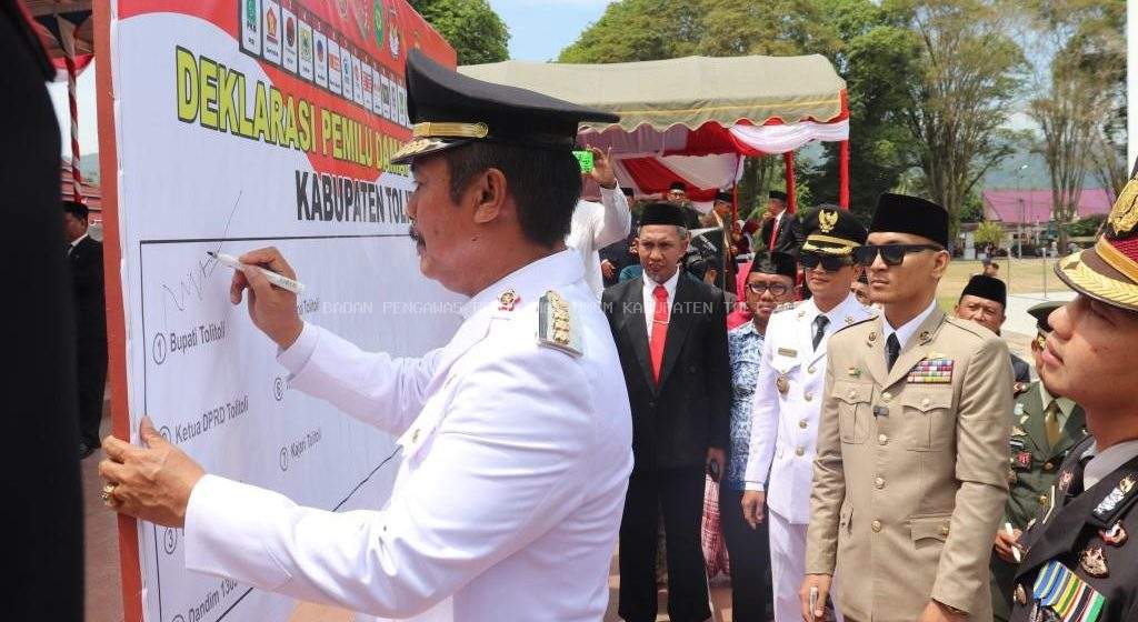 Usai Upacara Peringatan Detik-Detik Proklamasi, Jajaran Forkopimda Deklarasikan Pemilu Damai