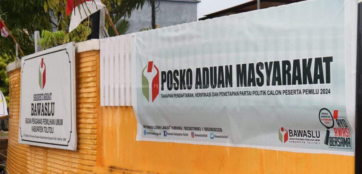 Cegah Pelanggaran, Bawaslu Tolitoli Dirikan Posko Pengaduan Masyarakat