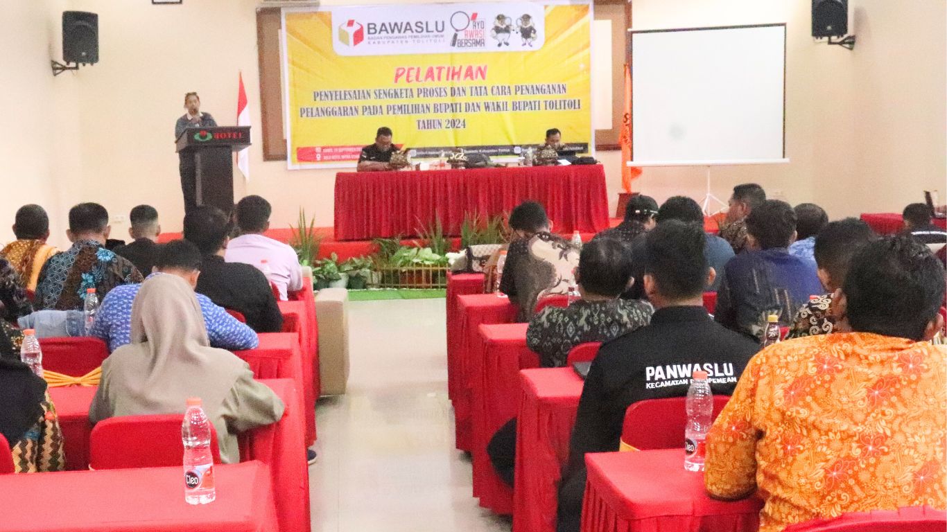 Bawaslu Tolitoli mengadakan pelatihan tentang penyelesaian sengketa dan penanganan pelanggaran pemilihan bupati dan wakil bupati 2024