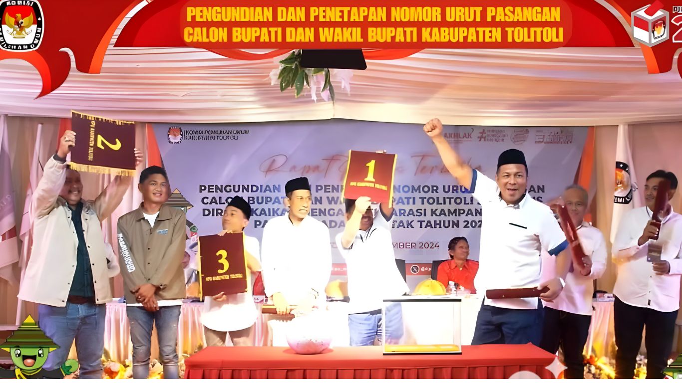 Penetapan nomor urut pasangan calon bupati dan wakil bupati Tolitoli.