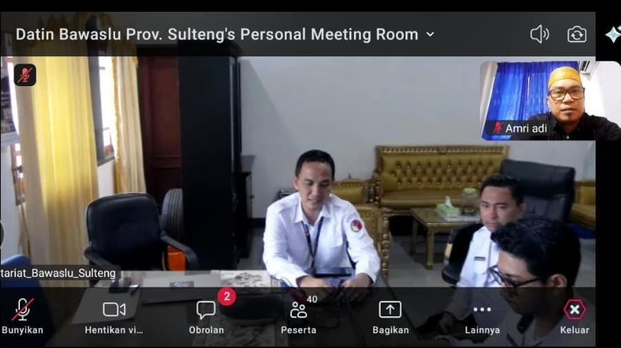 Pimpinan Bawaslu Kabupaten Tolitoli Ikuti Rapat Via Zoom
