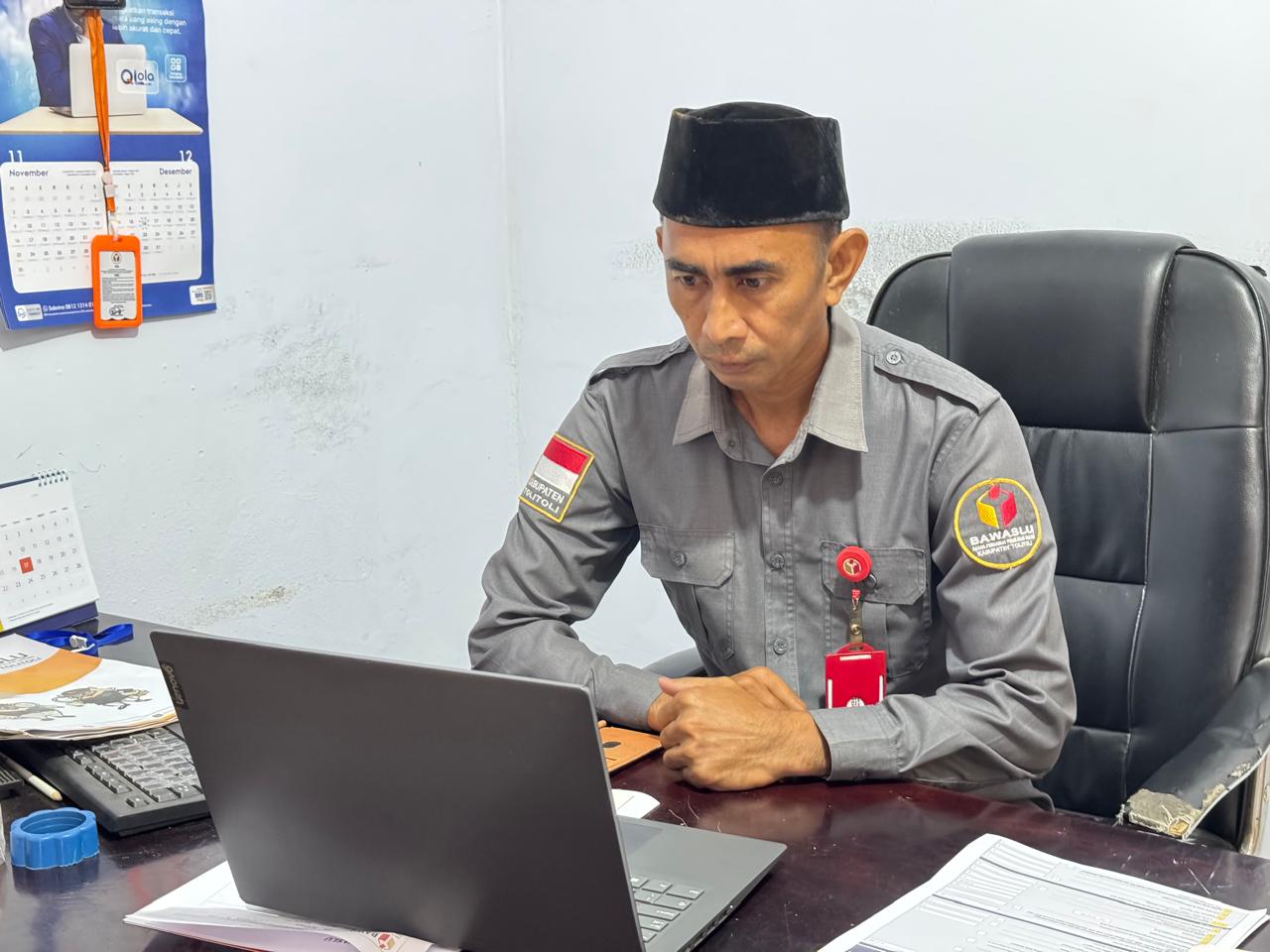 Korsek Bawaslu Tolitoli Ikuti Rapat Via Zoom