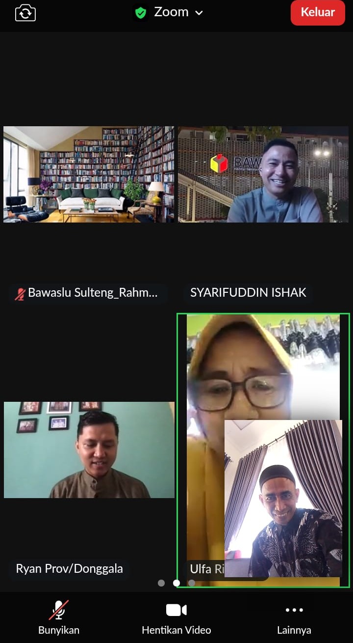 Korsek Bawaslu Tolitoli Ikuti Rapat Via Zoom