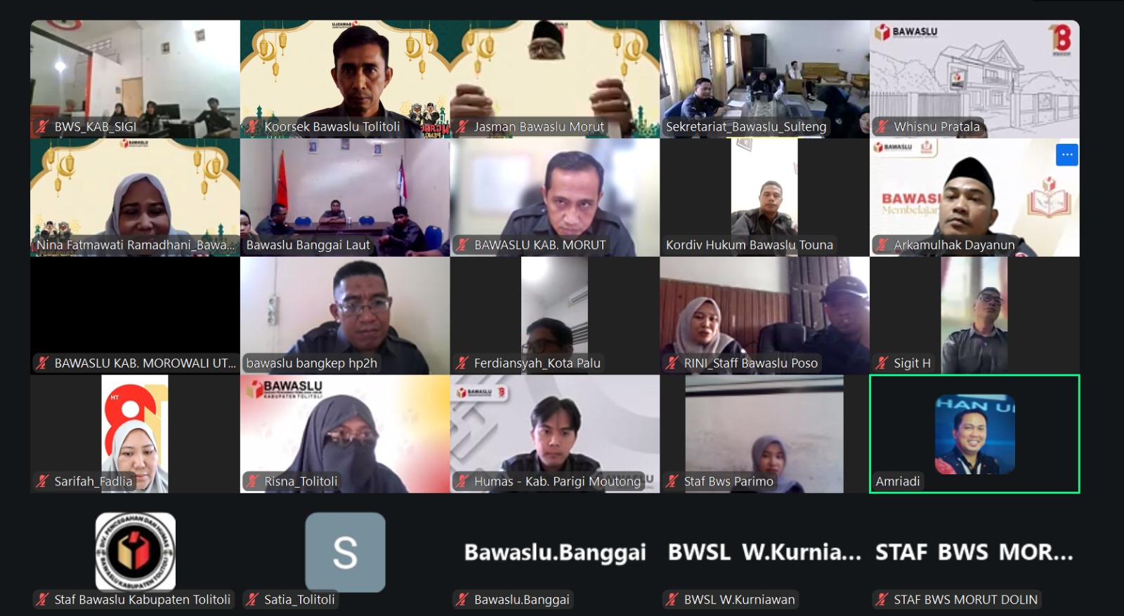 Bawaslu Tolitoli Ikuti Zoom Persiapan P2P