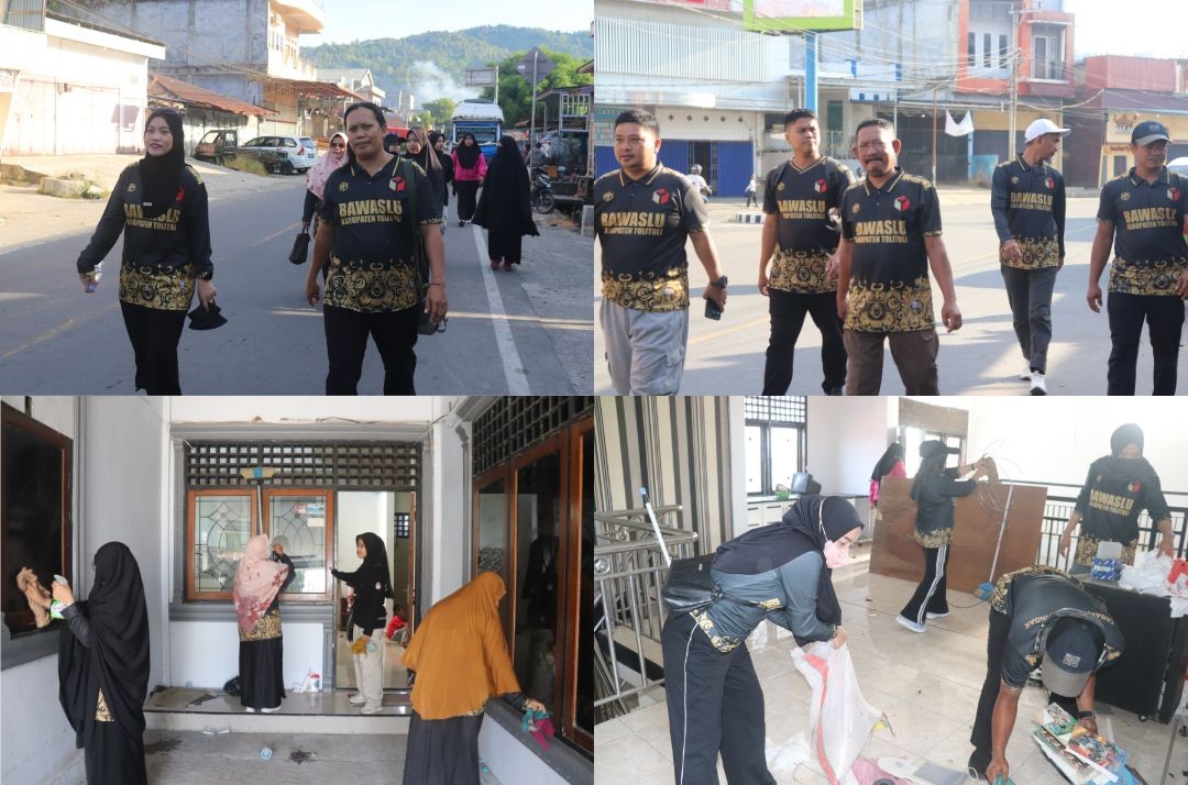Bawaslu Tolitoli Lakukan Jalan Santai dan Bersih-bersih Kantor