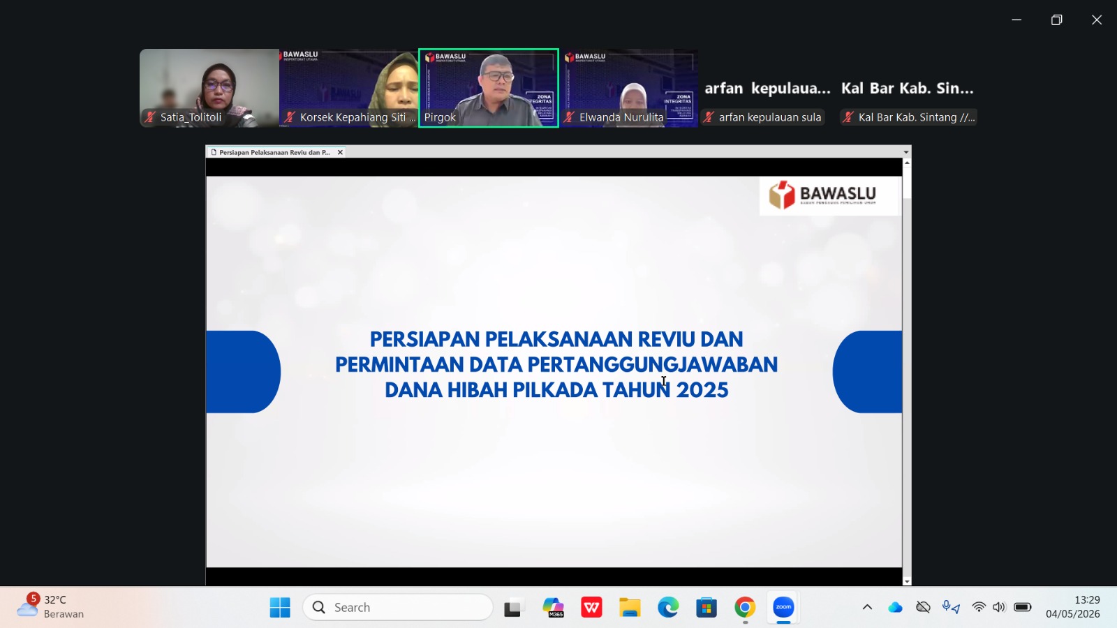 Bawaslu Tolitoli Ikuti Rapat Via Zoom