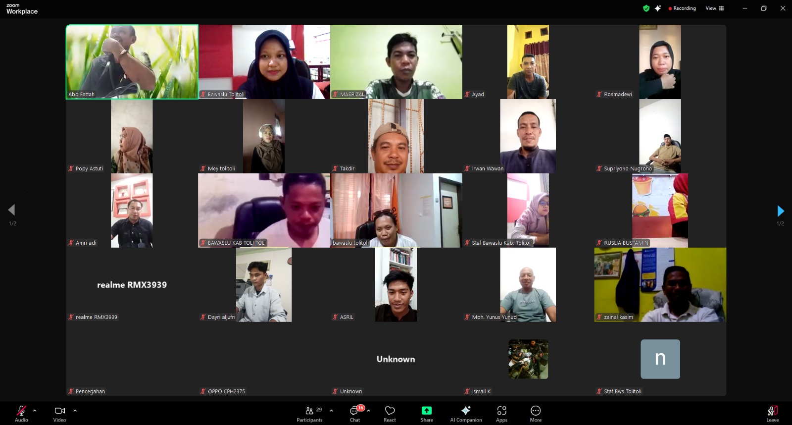 Bawaslu Tolitoli Gelar Sosialisasi Pengawasan Partisipatif Via Zoom