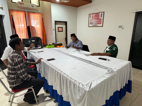 Ketua dan Anggota Bawaslu Tolitoli melakukan konsolidasi dengan GP Ansor