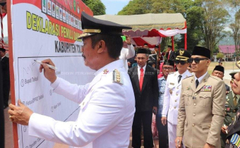 Usai Upacara Peringatan Detik-Detik Proklamasi, Jajaran Forkopimda Deklarasikan Pemilu Damai