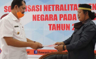 Bawaslu Tolitoli Sepakati Deklarasi Netralitas ASN Bersama Inspektorat Kabupaten Tolitoli