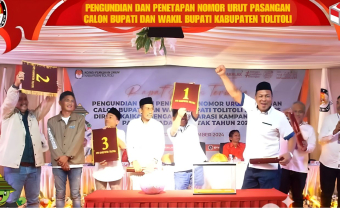 Penetapan nomor urut pasangan calon bupati dan wakil bupati Tolitoli.