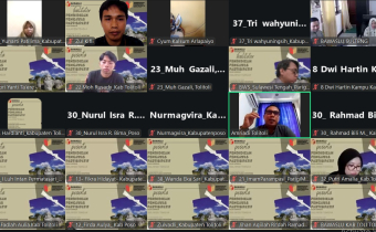 Pimpinan dan staff ikuti diskusi terkait P20 via zoom