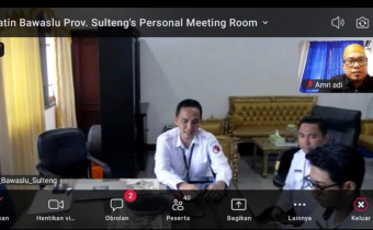 Pimpinan Bawaslu Kabupaten Tolitoli Ikuti Rapat Via Zoom