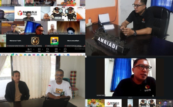 Pimpinan Bawaslu Tolitoli ikuti Zoom Meeting terkait hasil pengawasan uji petik dan persiapan Rapat Pleno PDPB Triwulan III yang di gelar oleh Bawaslu Sulawesi Tengah